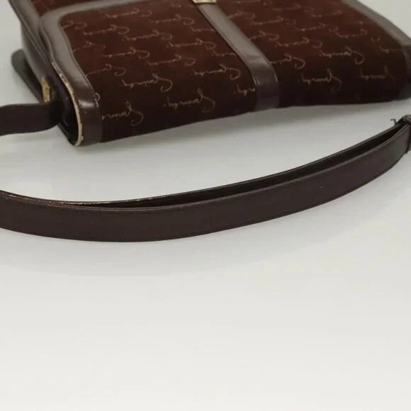 Authentic GIVENCHY Shoulder Bag Suede Brown Gold - Picture 14 of 16